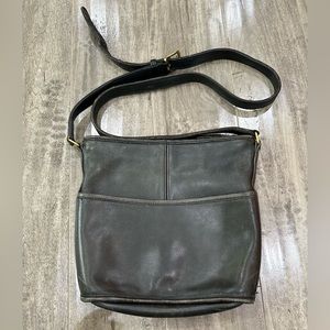 Vintage Coach Crossbody Bag, Black Leather